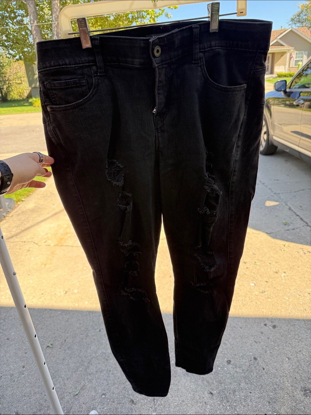 Torrid Black Distressed Boyfriend Jeans